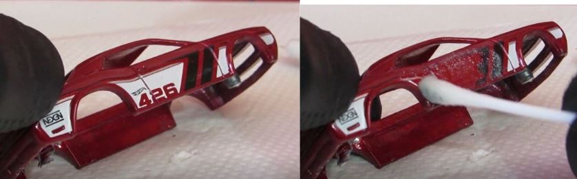 how to remove tampo for a hot wheels